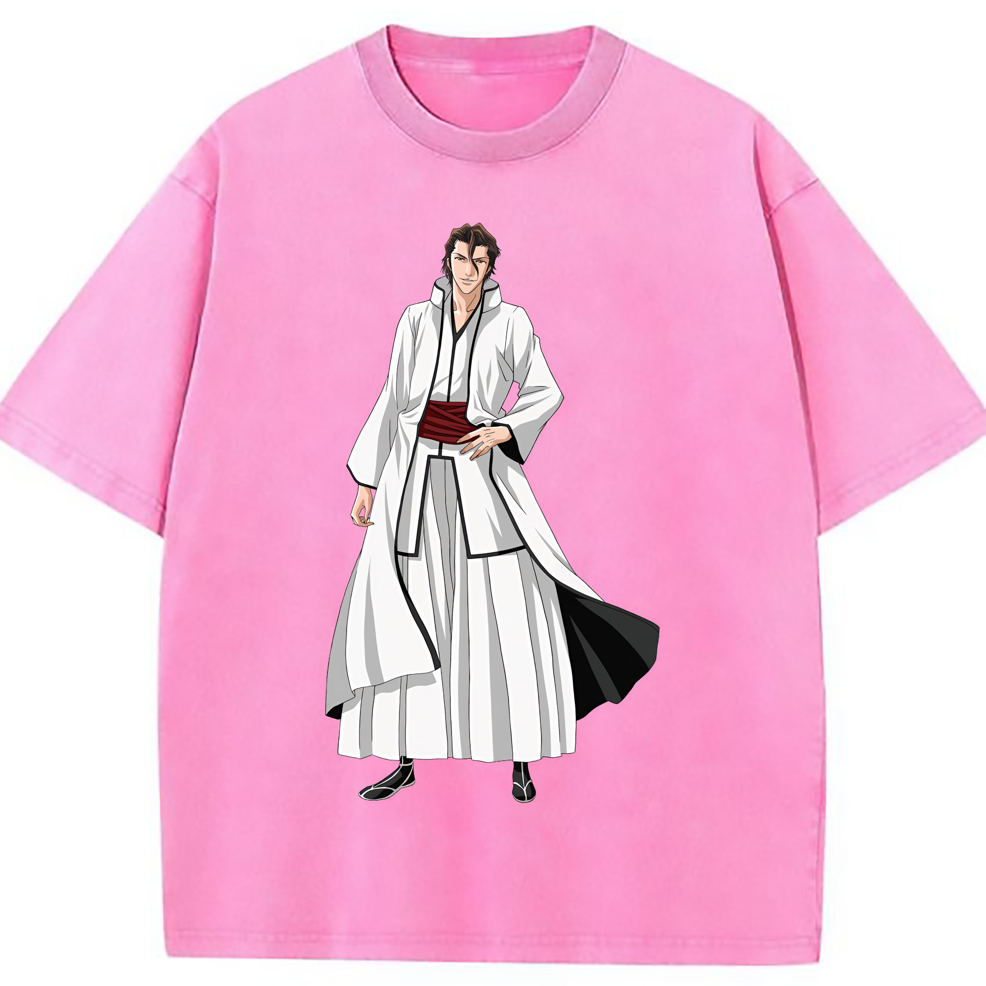 （画像用） ブリーチ 藍染 惣右介（あいぜん そうすけ） BLEACH Aizen Sousuke 綿100% ヴィンテージ風 半袖Tシャツ（フロントプリント）